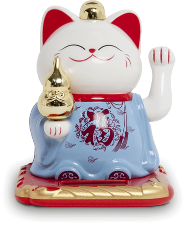 Kotek szczęścia Mani Neko - Niebieska Figurka 