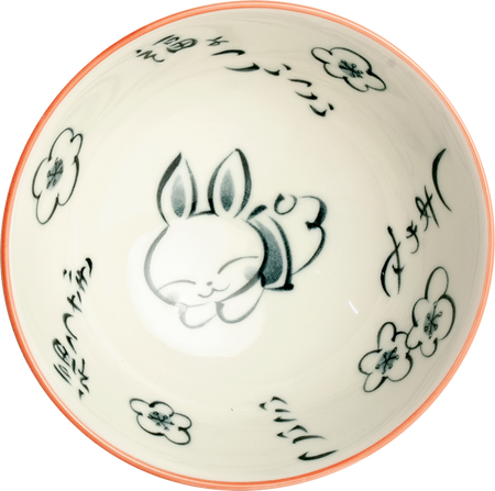Ceramiczna miseczka Króliczki pomarańczowe 14x6,5