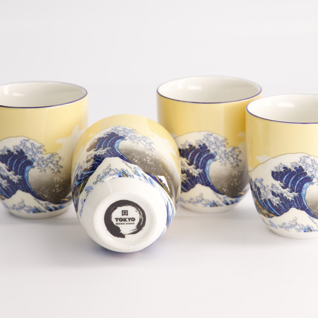 Kubki ceramiczne Czarki Hokusai zestaw 4 sztuk