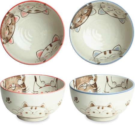 Ceramiczna miseczka Kotki niebieska 13x7 cm