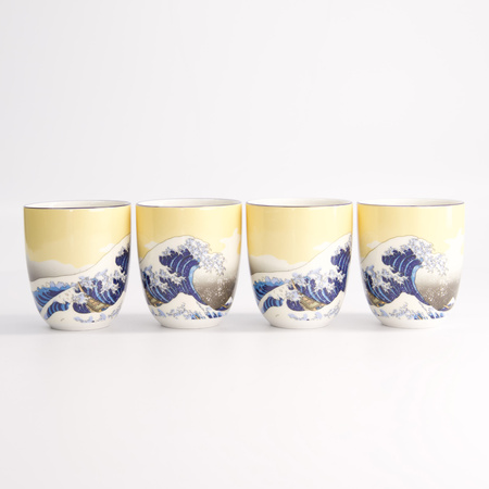 Kubki ceramiczne Czarki Hokusai zestaw 4 sztuk