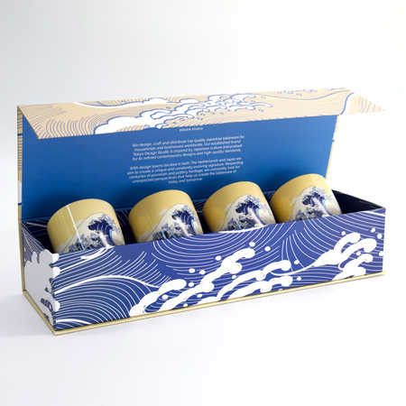 Kubki ceramiczne Czarki Hokusai zestaw 4 sztuk