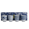 Kubki ceramiczne czarki Blue/White – Zestaw 4 sztuki