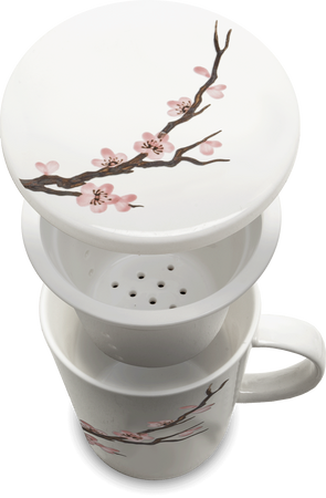Kubek z zaparzaczem ceramicznym Sakura