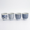 Kubki ceramiczne czarki Blue/White – Zestaw 4 sztuki