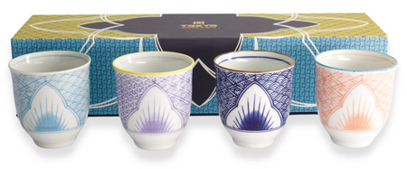 Kubki ceramiczne czarki zestaw 4 sztuk Lily Flower