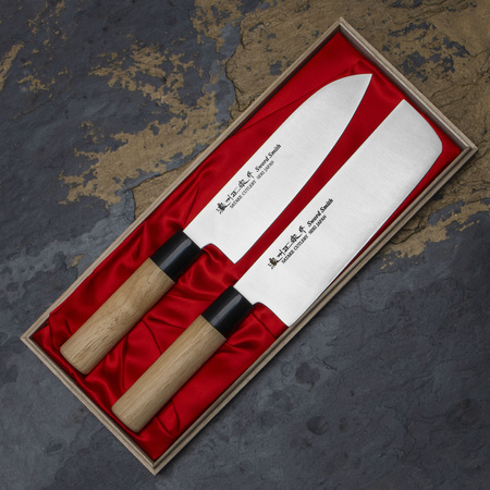 Zestaw noży japońskich Santoku i Nakiri