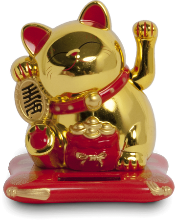 Lucky cat Solar Złoty 6,5 cm