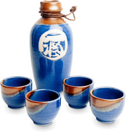 Zestaw do Sake Blue and Brown