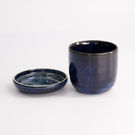 Czarka z przykrywką kubek ceramiczny Cobalt Blue 7,6x6,8 cm