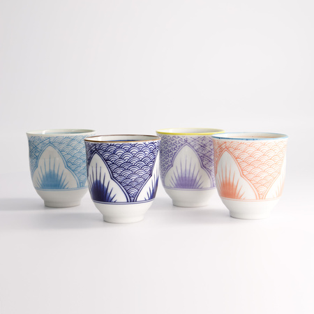 Kubki ceramiczne czarki zestaw 4 sztuk Lily Flower